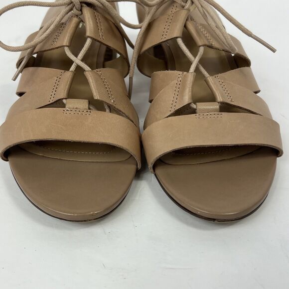 Naturalizer Felicity Nude Tan Leather Tie Up Sandals 8.5W Gladiator - Picture 3 of 11